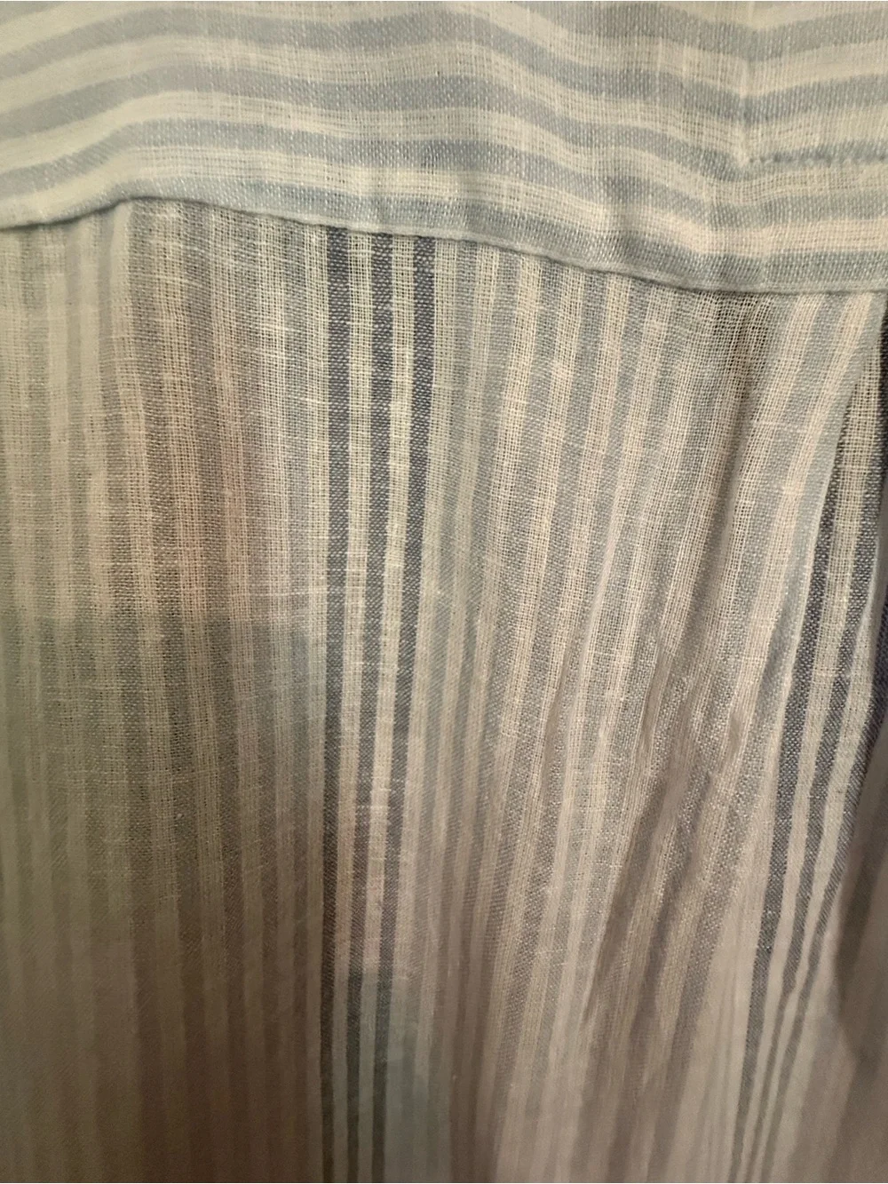 Rails White and Light Blue Striped V-Neck Blouse